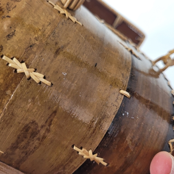 Vintage handmade footed wooden box handbag - Picture 12 of 14